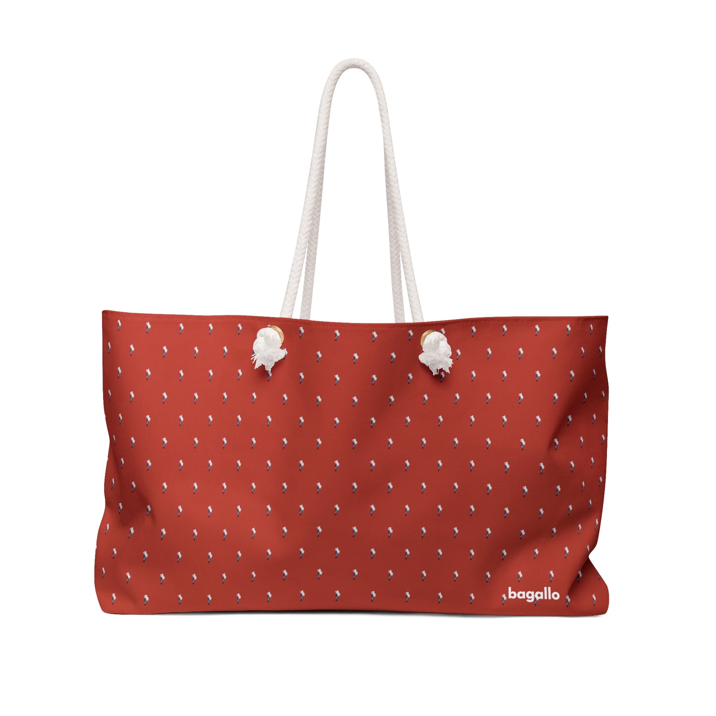 Rust Red Polka Dash Weekender Bag
