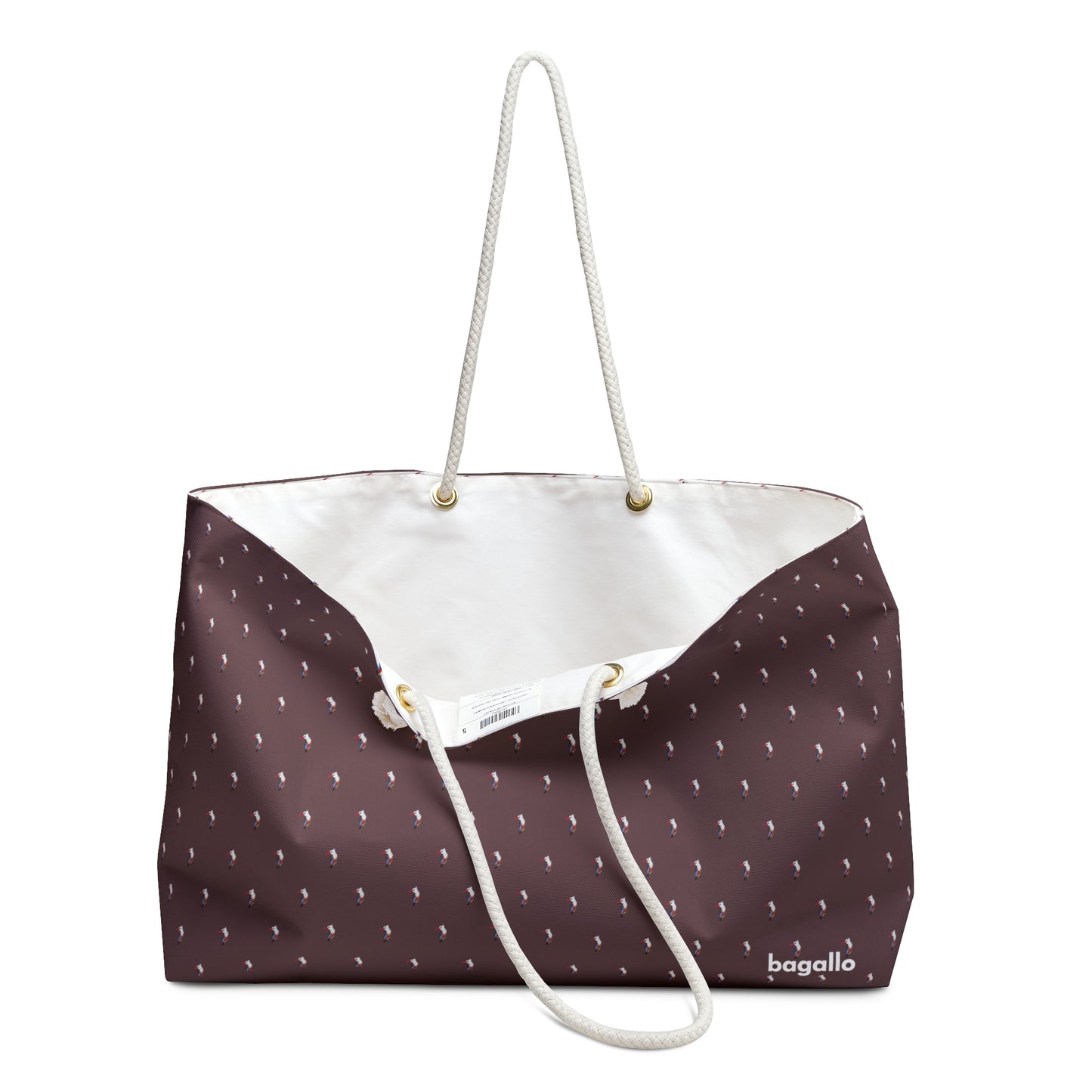 Polka Dot Weekender Bag - Chocolate Brown Travel Tote